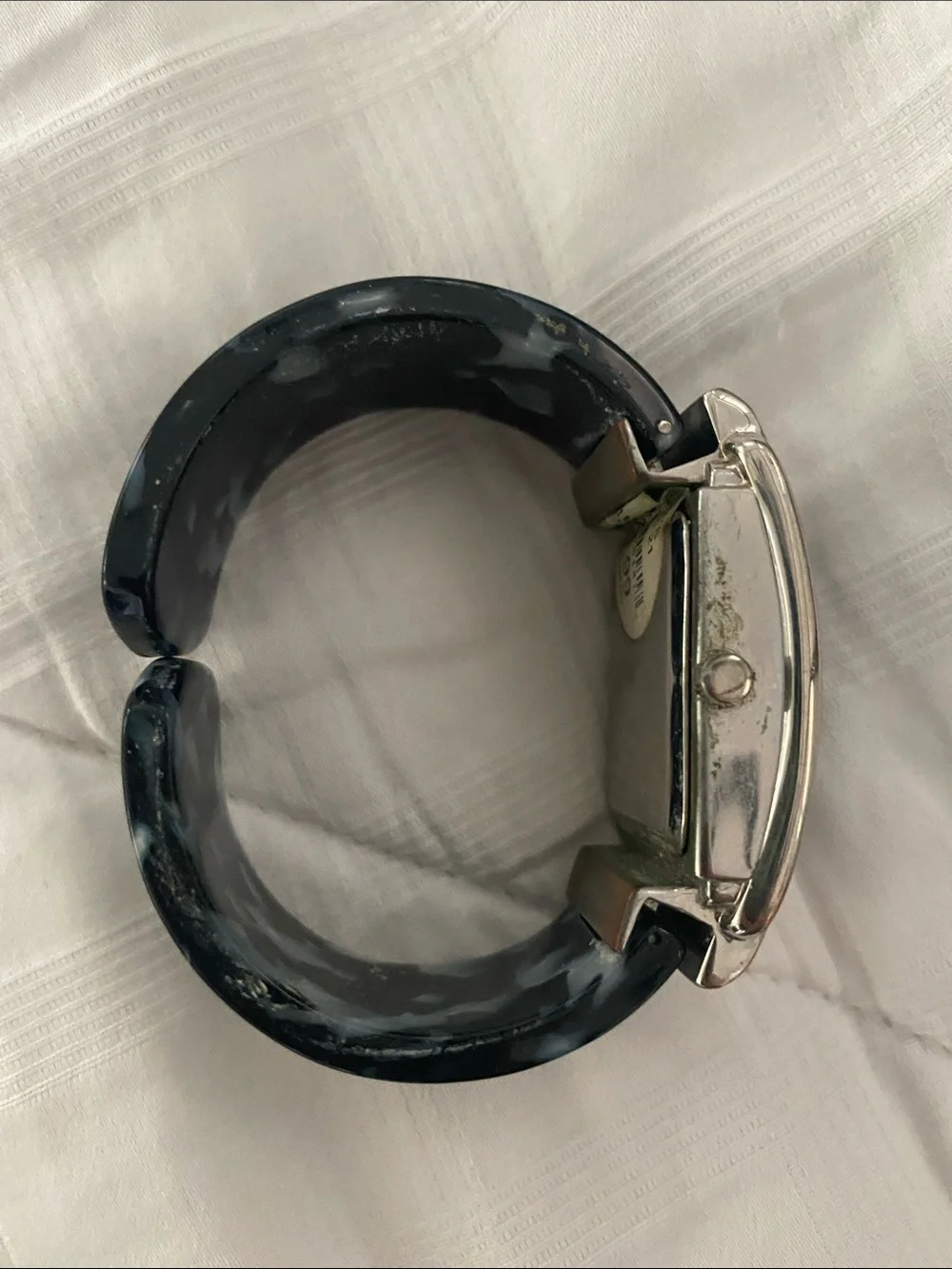 Studio Black and white women’s Rectangular cuff Watch. Needs battery.